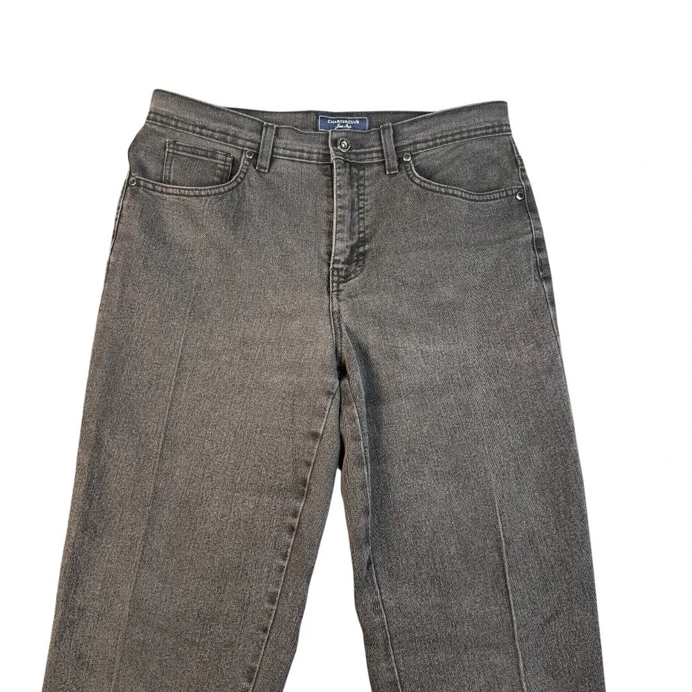Charter Club Jean Shop Classic Straight Leg Jeans Womens 8S Gray Denim Pants 649